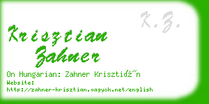 krisztian zahner business card